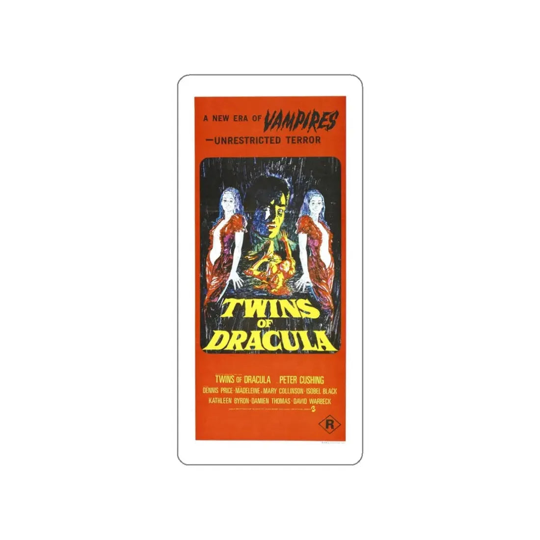 TWINS OF DRACULA 1971 Movie Poster STICKER Vinyl Die-Cut Decal 3 Inch - The Sticker Space