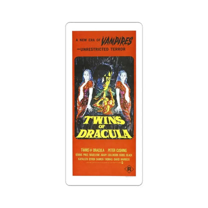 TWINS OF DRACULA 1971 Movie Poster - STICKER Vinyl Kiss-Cut Decal 3 Inch White - The Sticker Space