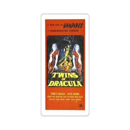 TWINS OF DRACULA 1971 Movie Poster - STICKER Vinyl Kiss-Cut Decal 4 Inch White - The Sticker Space