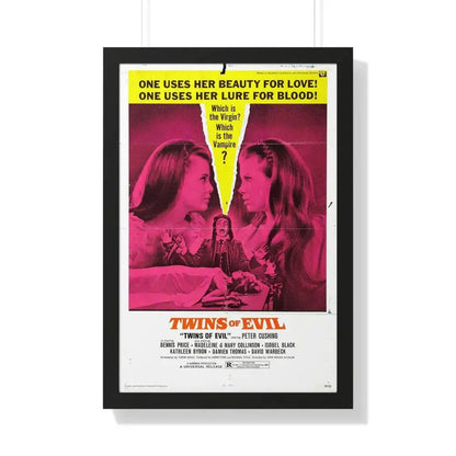 TWINS OF EVIL 1971 - Framed Movie Poster 20" x 30" Black - The Sticker Space