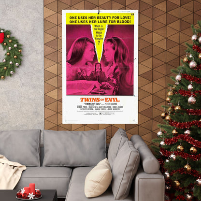 TWINS OF EVIL 1971 - Paper Movie Poster-The Sticker Space