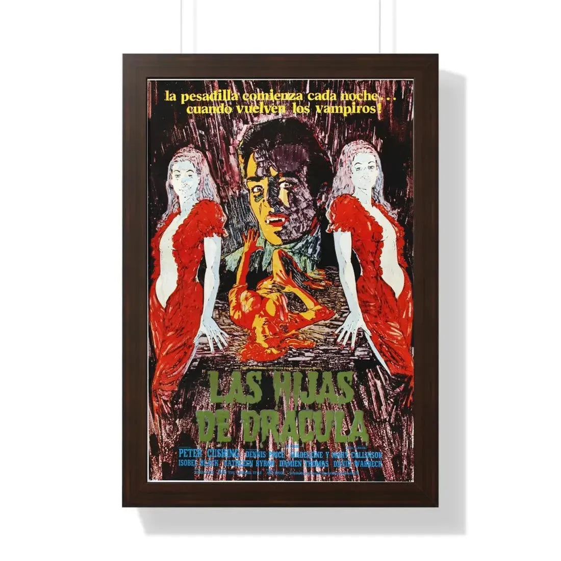 TWINS OF EVIL (2) 1971 - Framed Movie Poster 16″ x 24″ Walnut - The Sticker Space