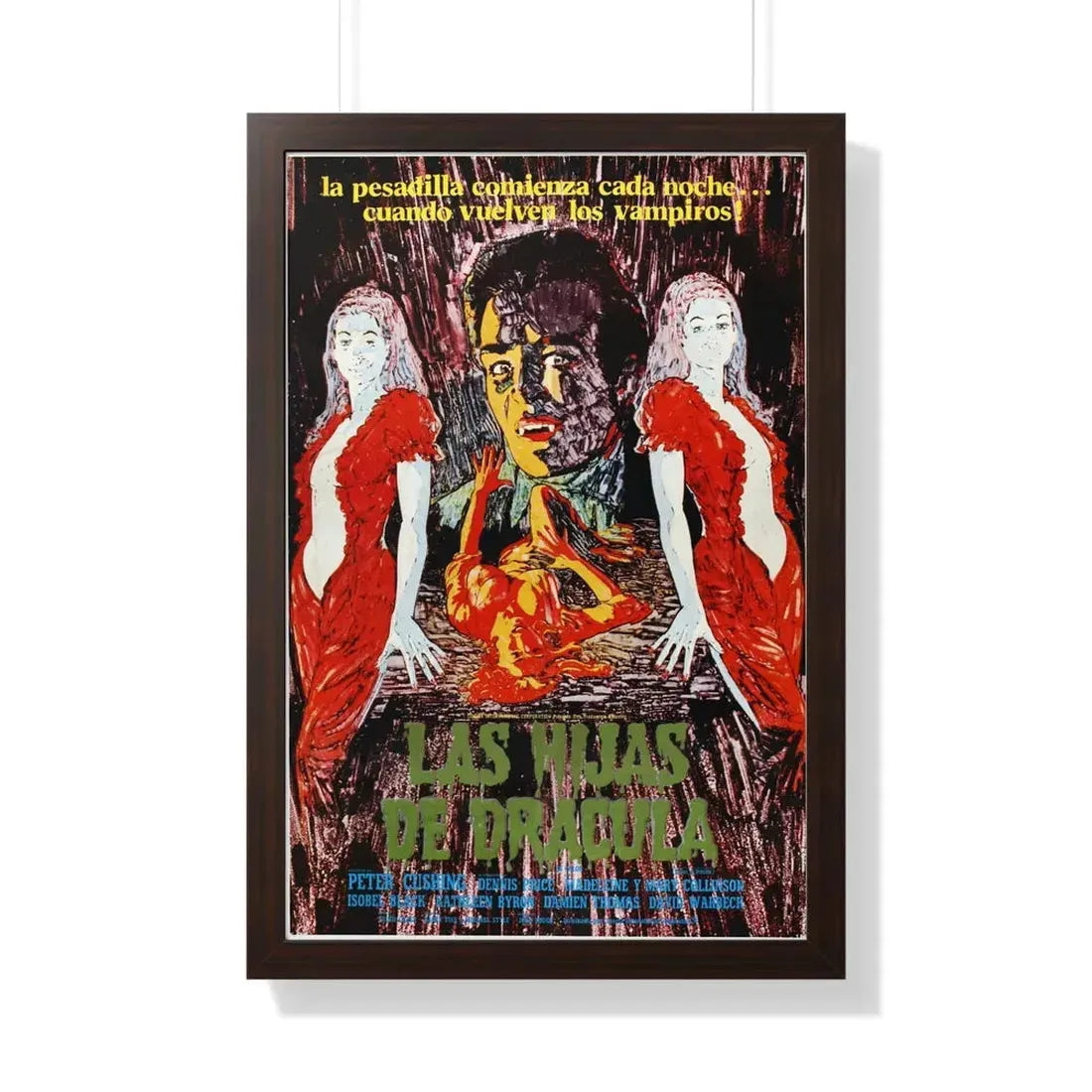 TWINS OF EVIL (2) 1971 - Framed Movie Poster 20" x 30" Walnut - The Sticker Space