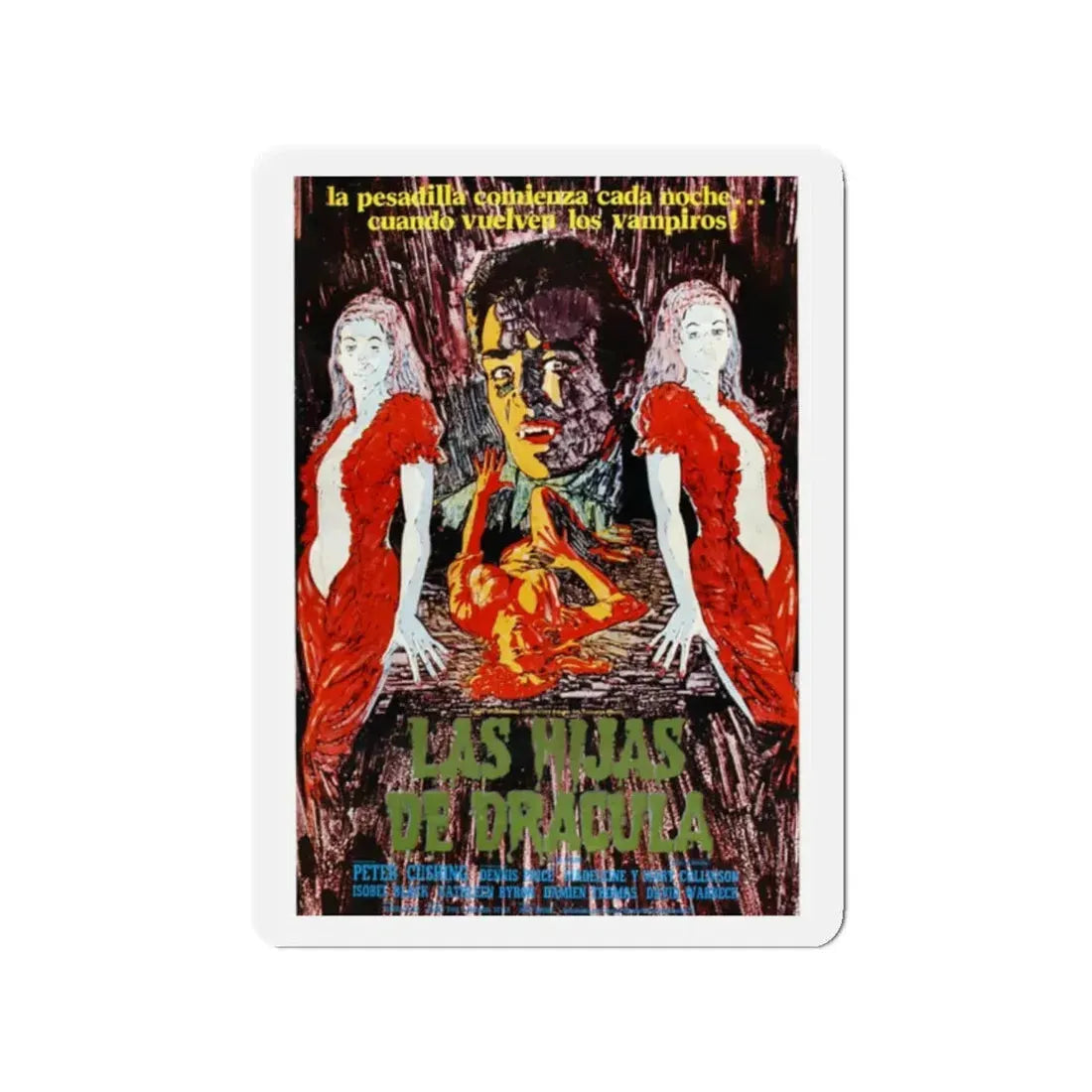 TWINS OF EVIL (2) 1971 Movie Poster - Refrigerator Magnet 2 Inch Die-Cut - The Sticker Space
