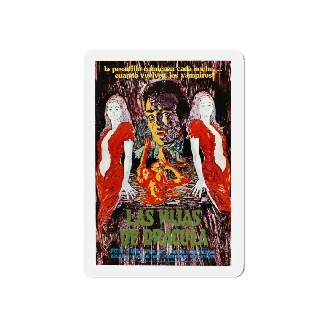 TWINS OF EVIL (2) 1971 Movie Poster - Refrigerator Magnet 6 Inch Die-Cut - The Sticker Space