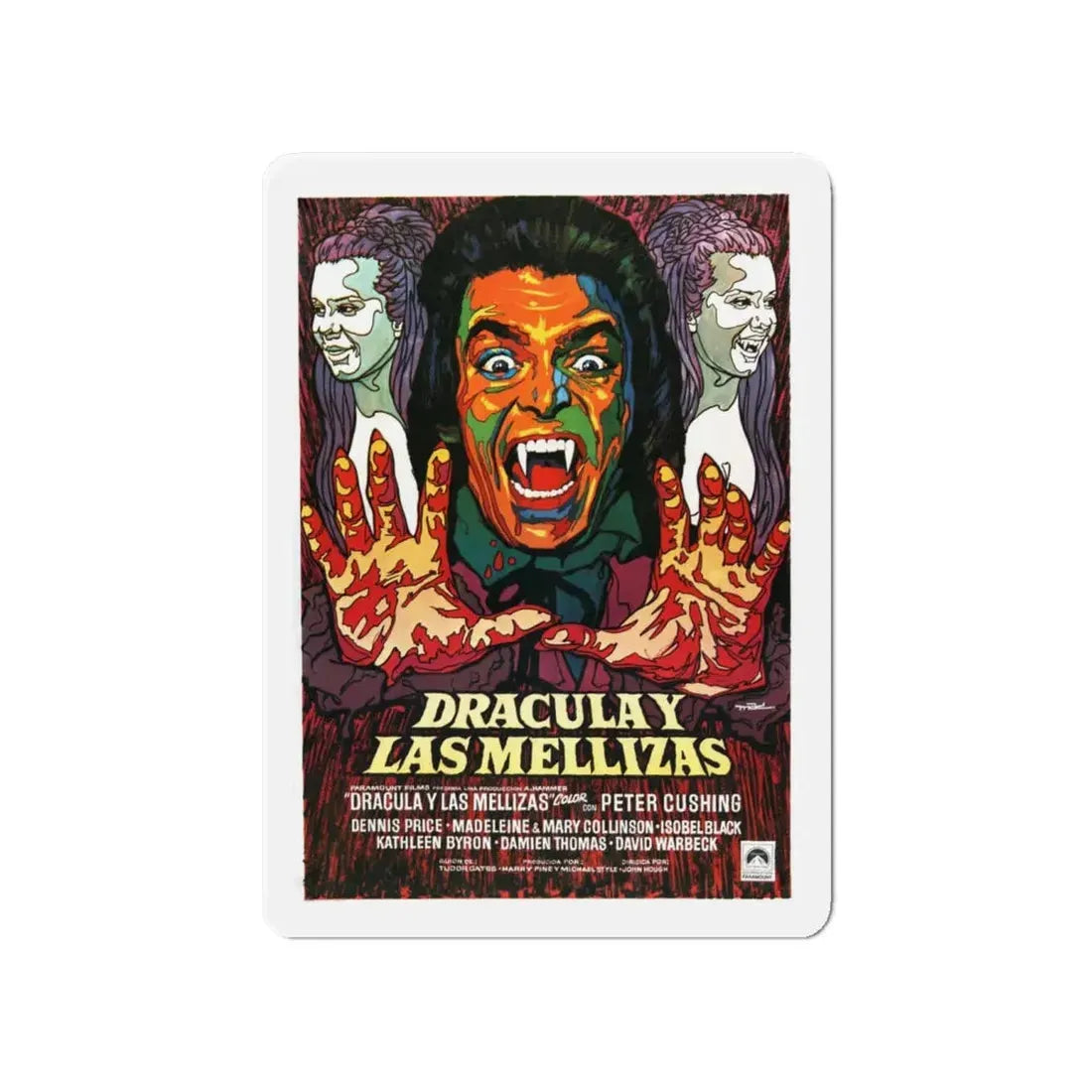 TWINS OF EVIL (3) 1971 Movie Poster - Refrigerator Magnet 4 Inch Die-Cut - The Sticker Space