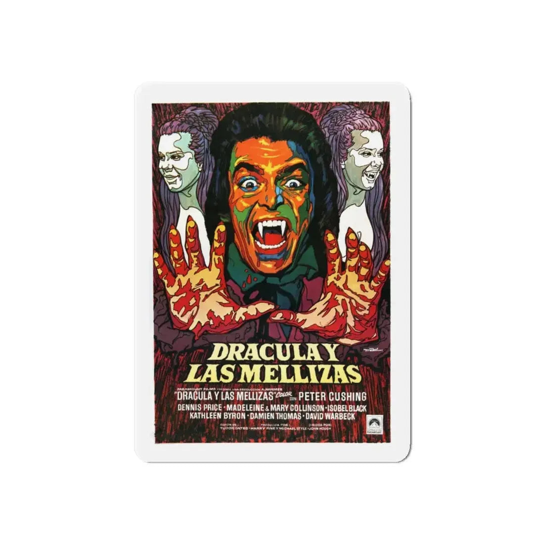 TWINS OF EVIL (3) 1971 Movie Poster - Refrigerator Magnet 6 Inch Die-Cut - The Sticker Space