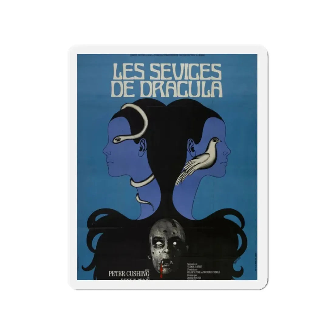TWINS OF EVIL (FRENCH) 1971 Movie Poster - Refrigerator Magnet 2 Inch Die-Cut - The Sticker Space