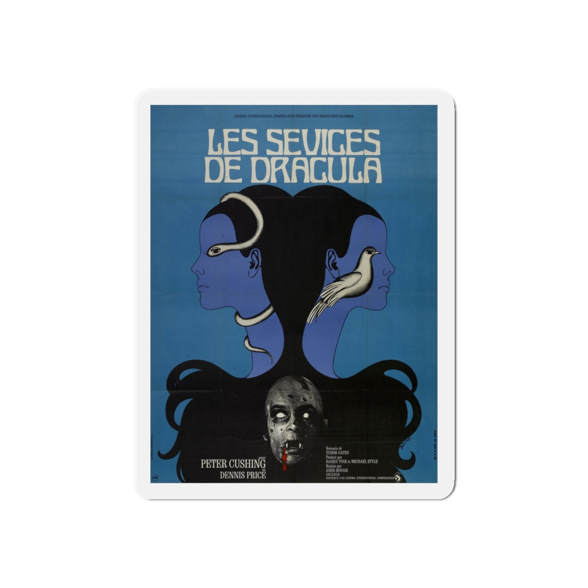 TWINS OF EVIL (FRENCH) 1971 Movie Poster - Refrigerator Magnet-6 × 6"-Die-Cut-The Sticker Space