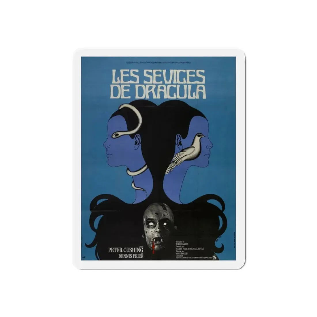 TWINS OF EVIL (FRENCH) 1971 Movie Poster - Refrigerator Magnet 6 Inch Die-Cut - The Sticker Space