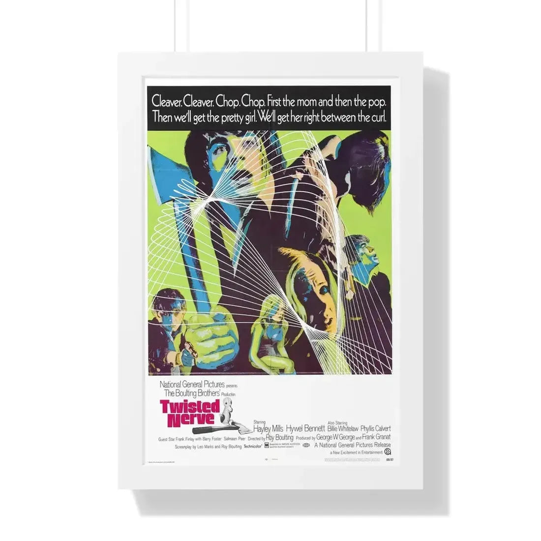 TWISTED NERVE 1968 - Framed Movie Poster 16″ x 24″ White - The Sticker Space