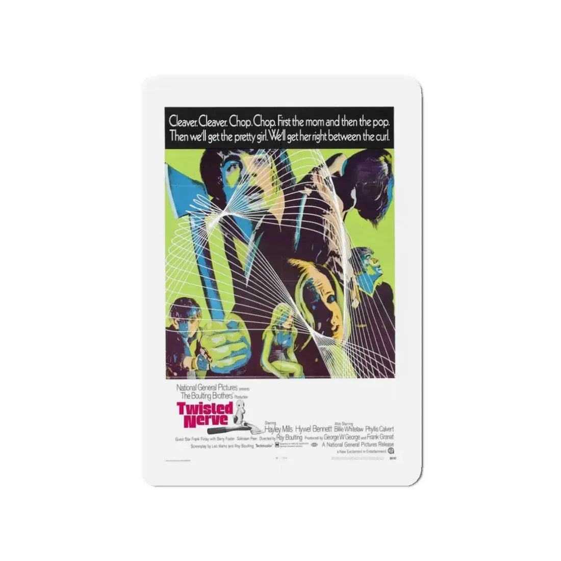 TWISTED NERVE 1968 Movie Poster - Refrigerator Magnet 3 Inch - The Sticker Space