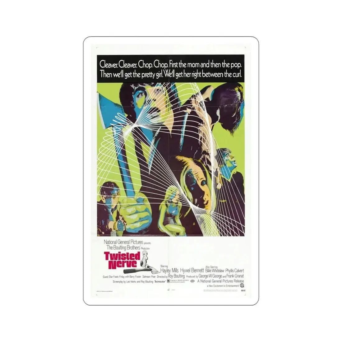 Twisted Nerve 1969 Movie Poster STICKER Vinyl Die-Cut Decal 5 Inch - The Sticker Space