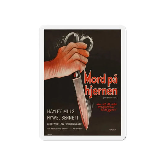 TWISTED NERVE (DANISH) 1968 Movie Poster - Refrigerator Magnet 6 Inch Die-Cut - The Sticker Space