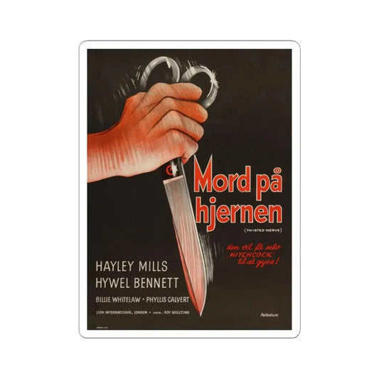 TWISTED NERVE (DANISH) 1968 Movie Poster - STICKER Vinyl Kiss-Cut Decal 2 Inch White - The Sticker Space