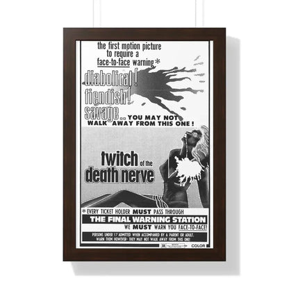 TWITCH OF THE DEATH NERVE (BAY OF BLOOD) 1971 - Framed Movie Poster 16″ x 24″ Walnut - The Sticker Space