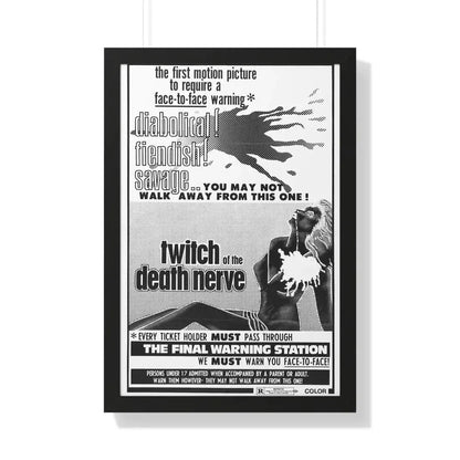 TWITCH OF THE DEATH NERVE (BAY OF BLOOD) 1971 - Framed Movie Poster 20" x 30" Black - The Sticker Space