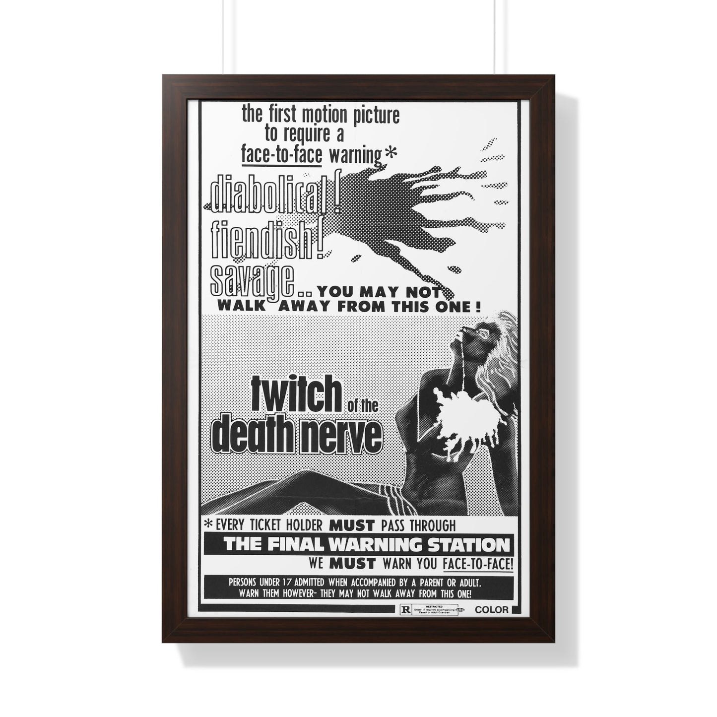 TWITCH OF THE DEATH NERVE (BAY OF BLOOD) 1971 - Framed Movie Poster-20" x 30"-The Sticker Space