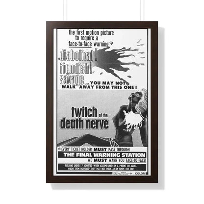 TWITCH OF THE DEATH NERVE (BAY OF BLOOD) 1971 - Framed Movie Poster 20" x 30" Walnut - The Sticker Space