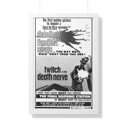 TWITCH OF THE DEATH NERVE (BAY OF BLOOD) 1971 - Framed Movie Poster 20" x 30" White - The Sticker Space
