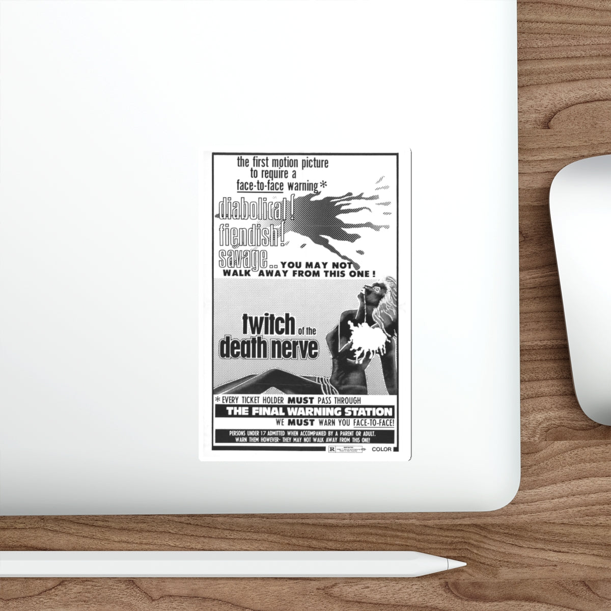 TWITCH OF THE DEATH NERVE (BAY OF BLOOD) 1971 Movie Poster STICKER Vinyl Die-Cut Decal-The Sticker Space