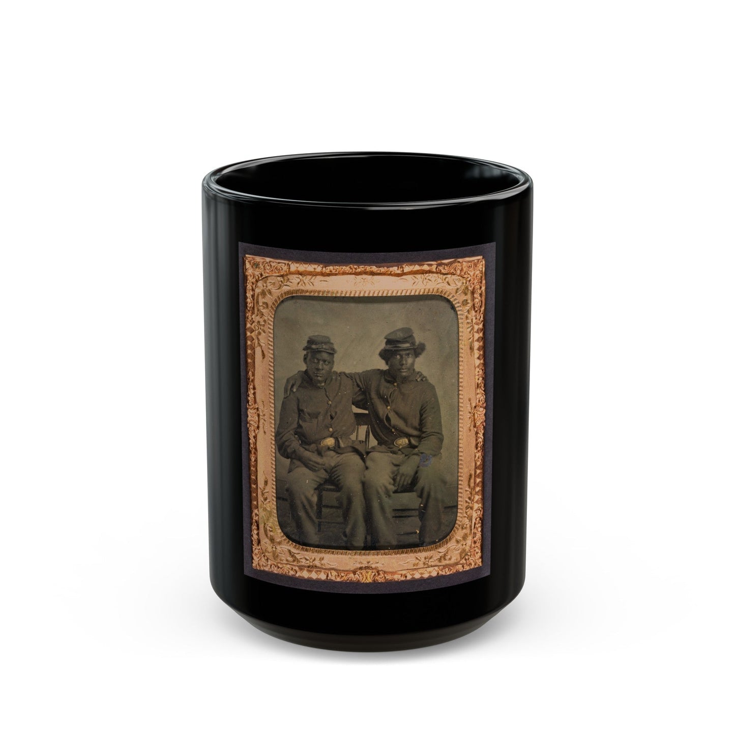 Two Brothers In Arms (U.S. Civil War) Black Coffee Mug-15oz-The Sticker Space