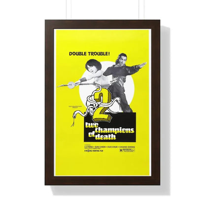 TWO CHAMPIONS OF DEATH 1980 - Framed Movie Poster 16″ x 24″ Walnut - The Sticker Space