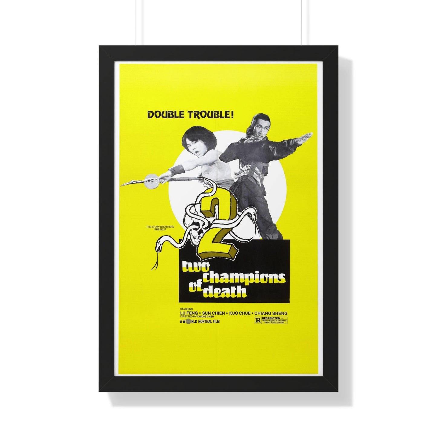 TWO CHAMPIONS OF DEATH 1980 - Framed Movie Poster-20" x 30"-The Sticker Space