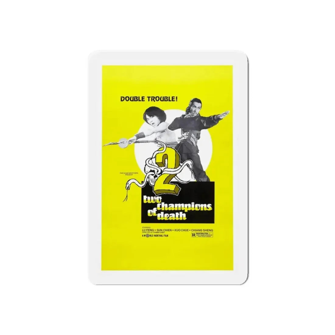 TWO CHAMPIONS OF DEATH 1980 Movie Poster - Refrigerator Magnet 6 Inch - The Sticker Space