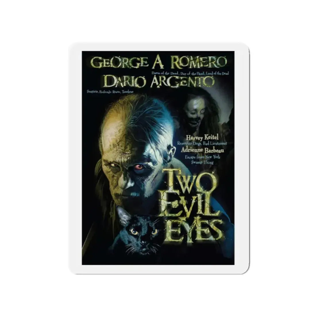 TWO EVIL EYES 1990 Movie Poster - Refrigerator Magnet 2 Inch - The Sticker Space