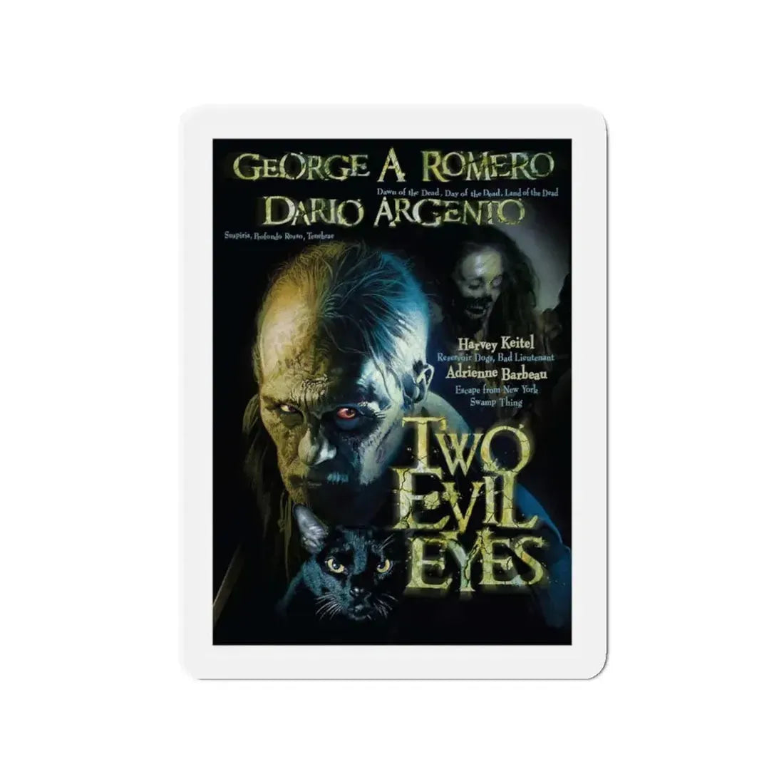 TWO EVIL EYES 1990 Movie Poster - Refrigerator Magnet 3 Inch - The Sticker Space