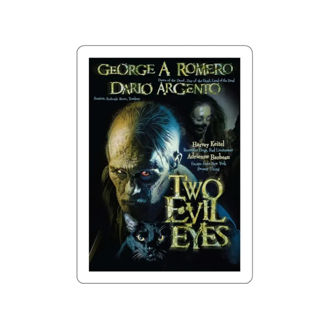 TWO EVIL EYES 1990 Movie Poster STICKER Vinyl Die-Cut Decal 5 Inch - The Sticker Space