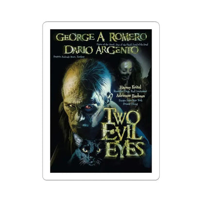 TWO EVIL EYES 1990 Movie Poster - STICKER Vinyl Kiss-Cut Decal 3 Inch White - The Sticker Space