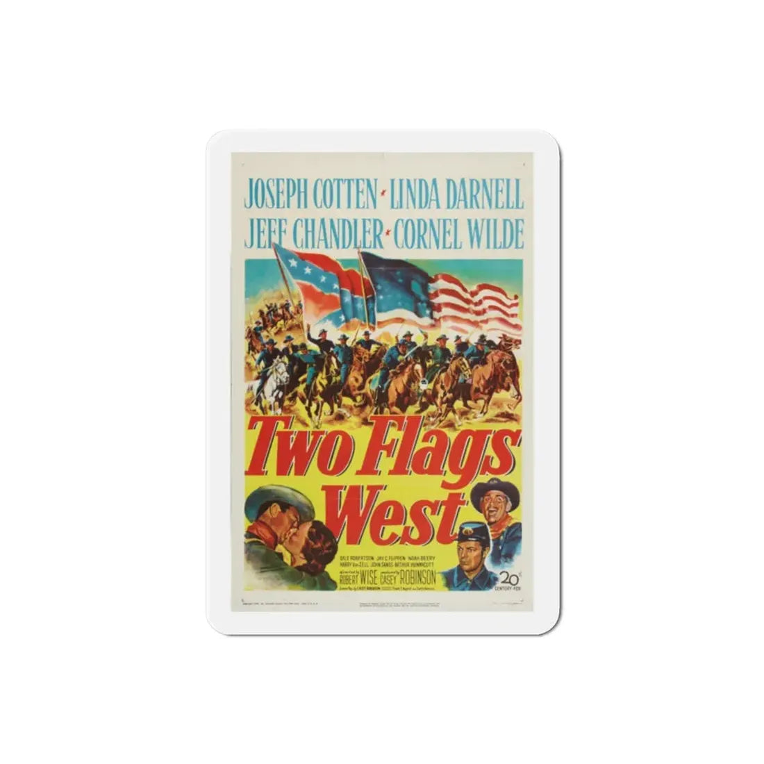 Two Flags West 1950 Movie Poster Refrigerator Magnet 2 Inch - The Sticker Space