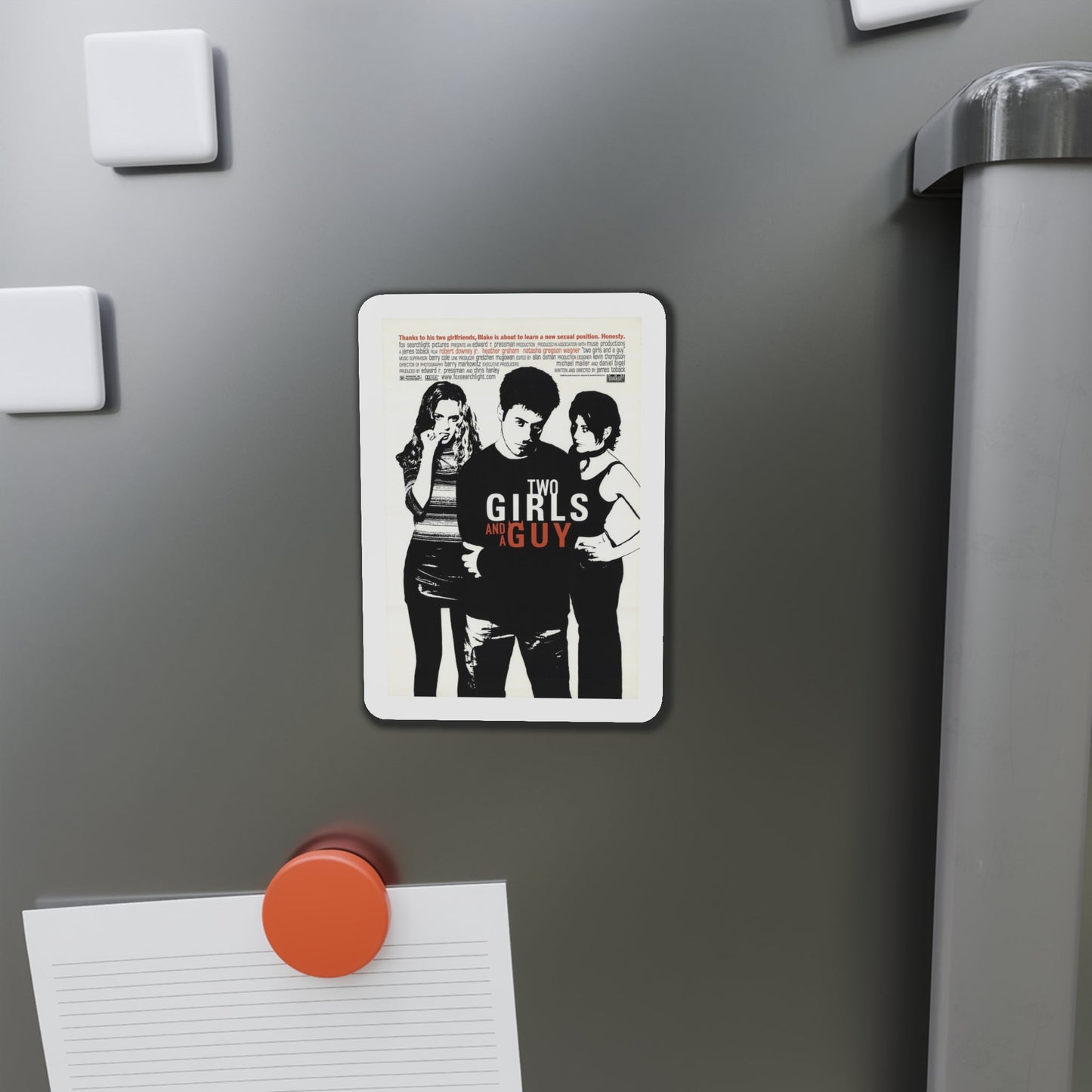 Two Girls and a Guy 1998 Movie Poster Die-Cut Magnet-The Sticker Space