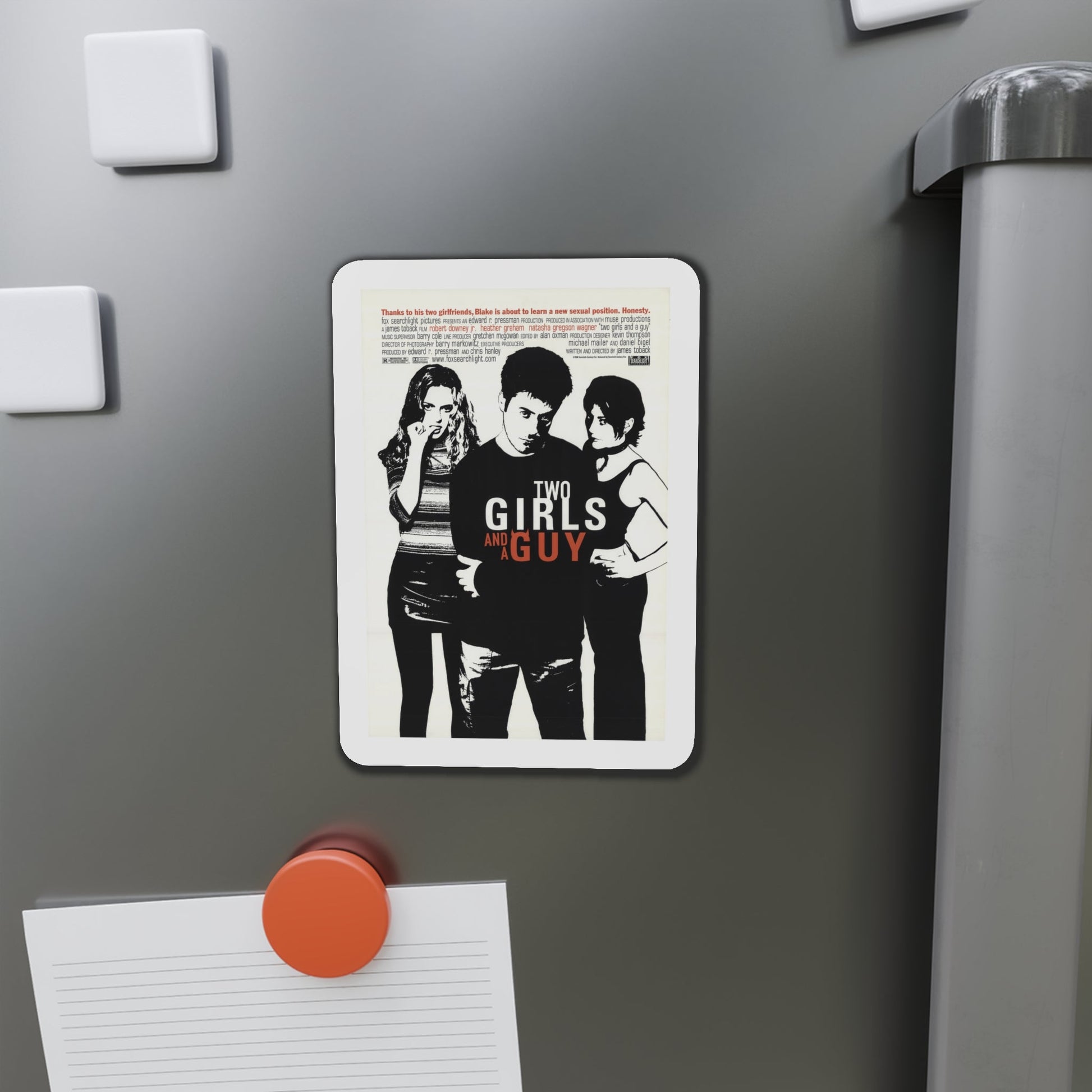 Two Girls and a Guy 1998 Movie Poster Die-Cut Magnet-The Sticker Space