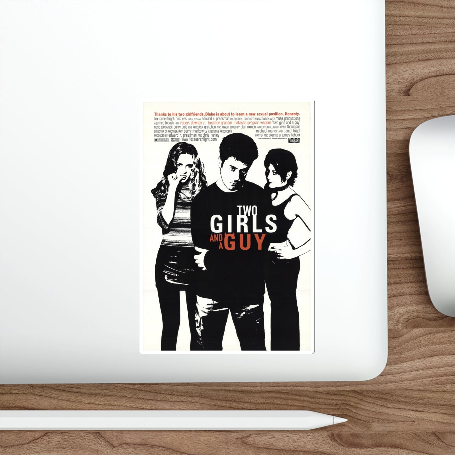 Two Girls and a Guy 1998 Movie Poster STICKER Vinyl Die-Cut Decal-The Sticker Space