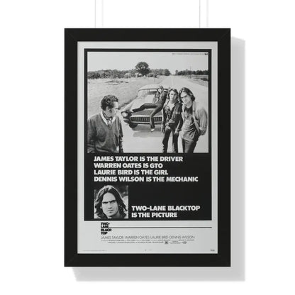 TWO-LANE BLACKTOP 1971 - Framed Movie Poster 16″ x 24″ Black - The Sticker Space
