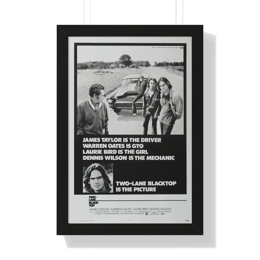 TWO-LANE BLACKTOP 1971 - Framed Movie Poster 16″ x 24″ Black - The Sticker Space