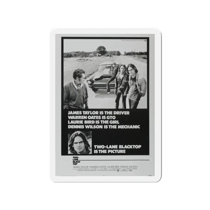 TWO-LANE BLACKTOP 1971 Movie Poster - Refrigerator Magnet 2 Inch Die-Cut - The Sticker Space