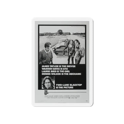 TWO-LANE BLACKTOP 1971 Movie Poster - Refrigerator Magnet 4 Inch Die-Cut - The Sticker Space