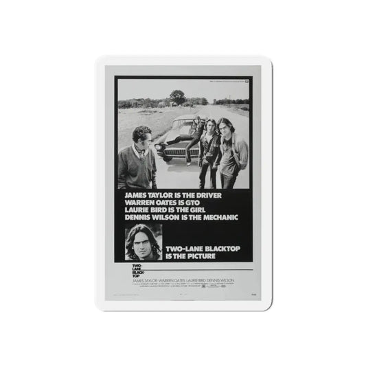 TWO-LANE BLACKTOP 1971 Movie Poster - Refrigerator Magnet 6 Inch Die-Cut - The Sticker Space