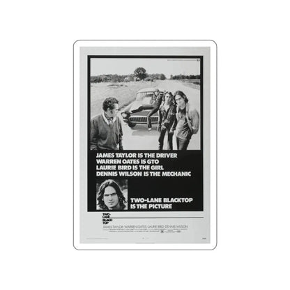 TWO-LANE BLACKTOP 1971 Movie Poster STICKER Vinyl Die-Cut Decal 3 Inch - The Sticker Space
