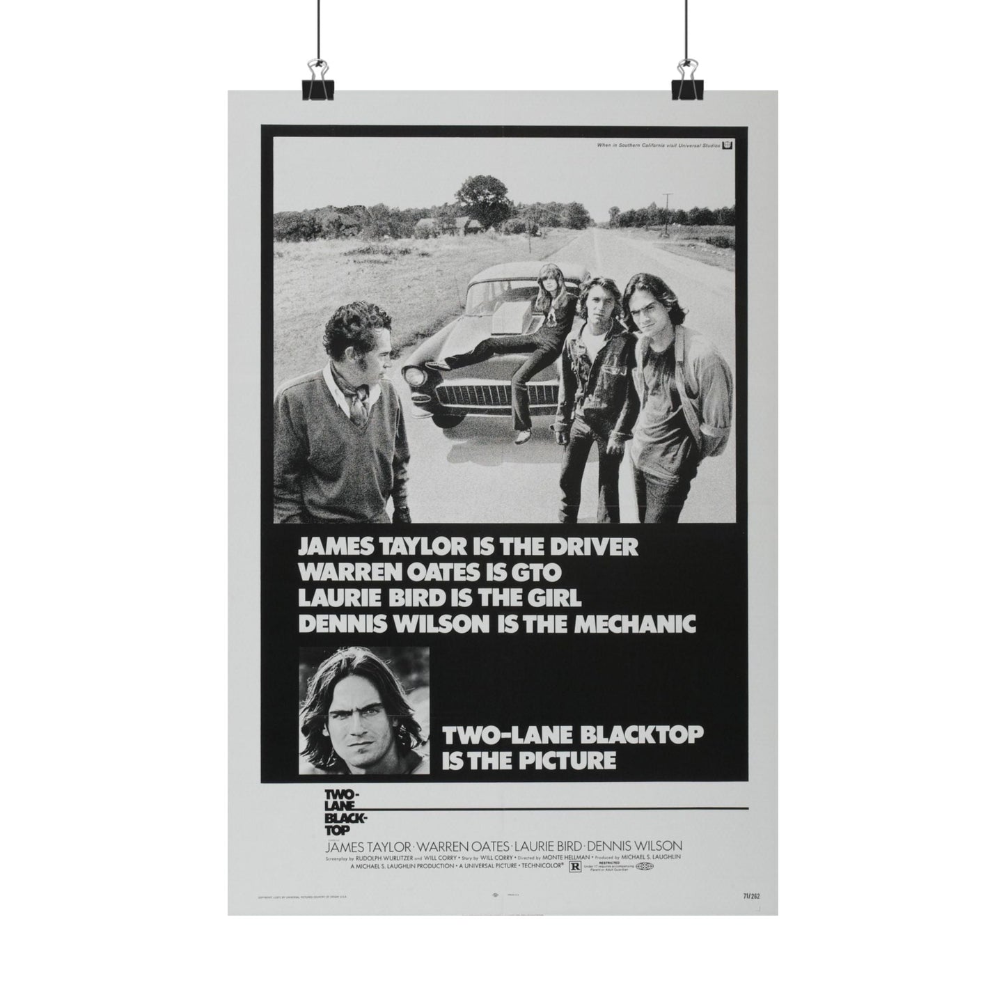 TWO-LANE BLACKTOP 1971 - Paper Movie Poster-12″ x 18″-The Sticker Space