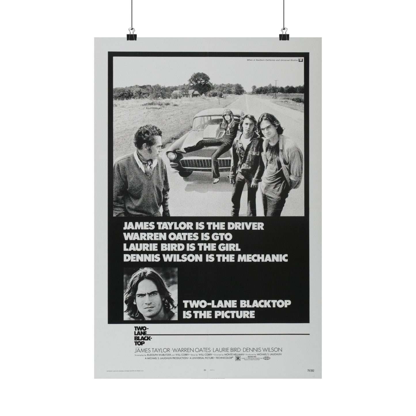 TWO-LANE BLACKTOP 1971 - Paper Movie Poster-16″ x 24″-The Sticker Space