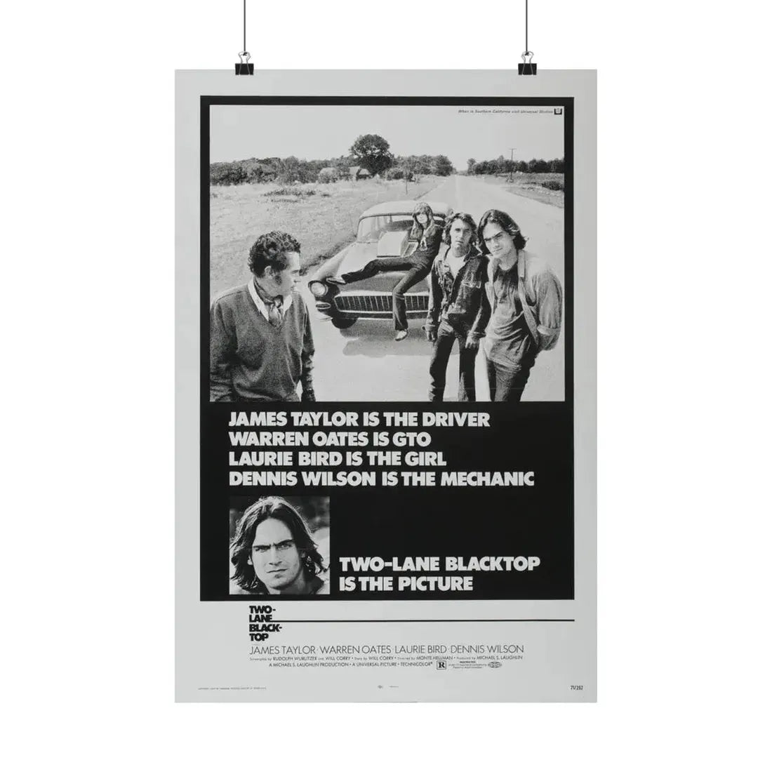 TWO-LANE BLACKTOP 1971 - Paper Movie Poster 16″ x 24″ Matte - The Sticker Space