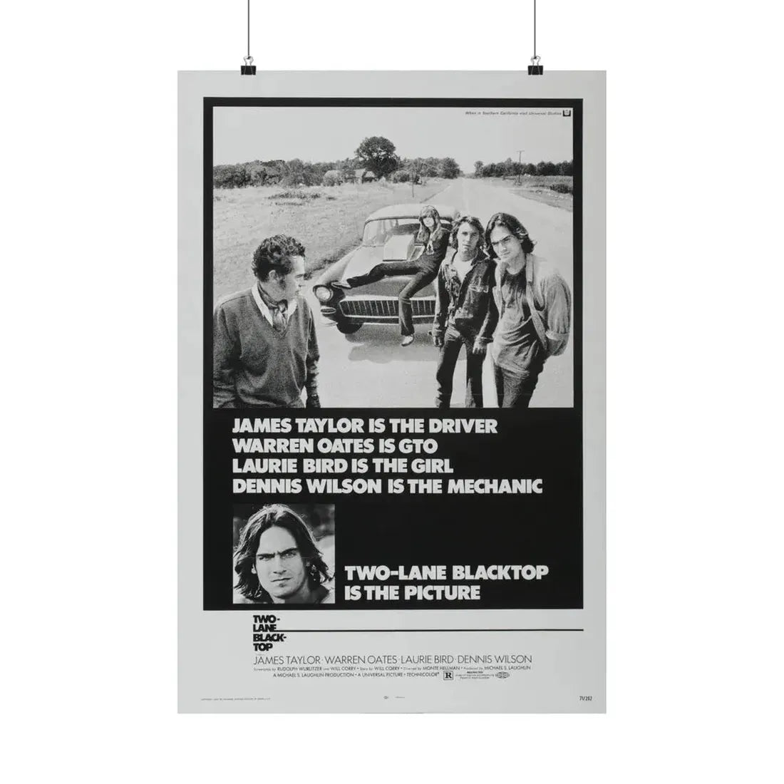 TWO-LANE BLACKTOP 1971 - Paper Movie Poster 20″ x 30″ Matte - The Sticker Space