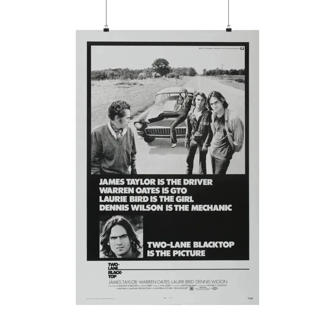 TWO-LANE BLACKTOP 1971 - Paper Movie Poster 24″ x 36″ Matte - The Sticker Space