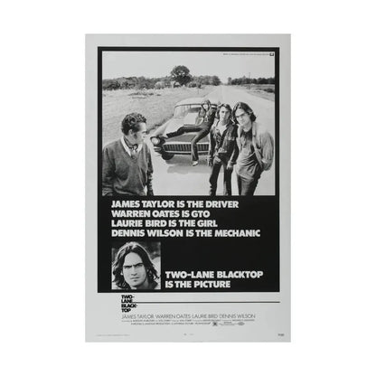 TWO-LANE BLACKTOP 1971 - Paper Movie Poster - The Sticker Space