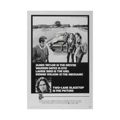 TWO-LANE BLACKTOP 1971 - Paper Movie Poster - The Sticker Space